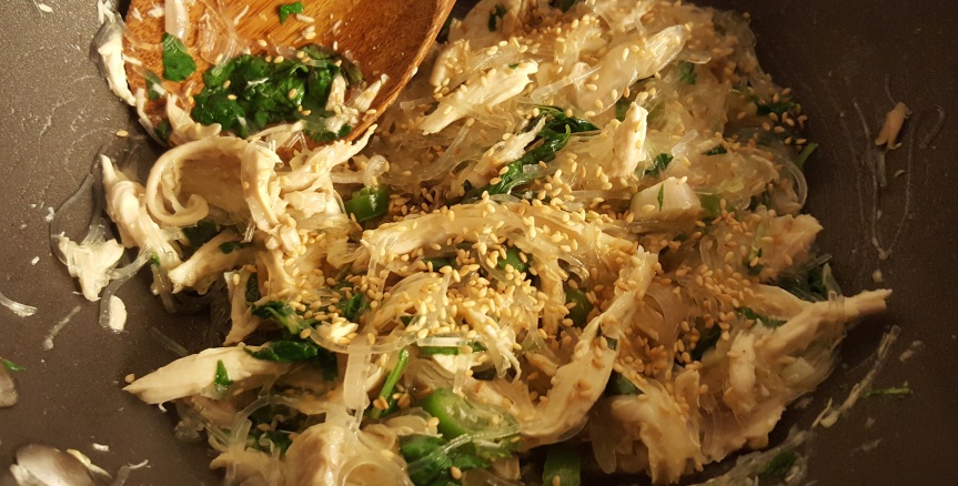 Glass Noodles With Shredded Chicken.